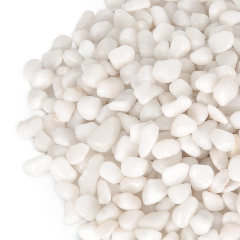 GASPRO 5lb Pebbles for Indoor Plants, Vases, Succulent, 3/8" Small Decorative White Rocks, High Polished - Image 1